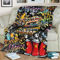 Raised On Hip Hop Blanket Graffiti Art Style - Wonder Print Shop