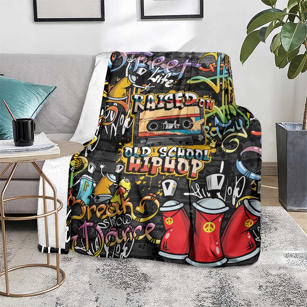 Raised On Hip Hop Blanket Graffiti Art Style - Wonder Print Shop