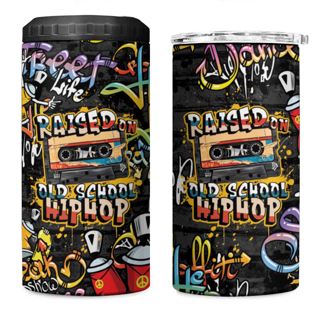 Raised On Hip Hop 4 in 1 Can Cooler Tumbler Graffiti Art Style - Wonder Print Shop