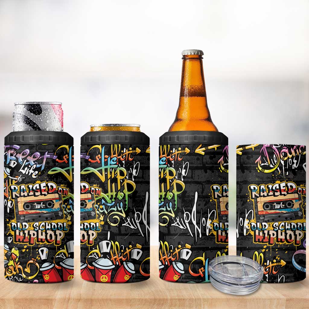 Raised On Hip Hop 4 in 1 Can Cooler Tumbler Graffiti Art Style - Wonder Print Shop