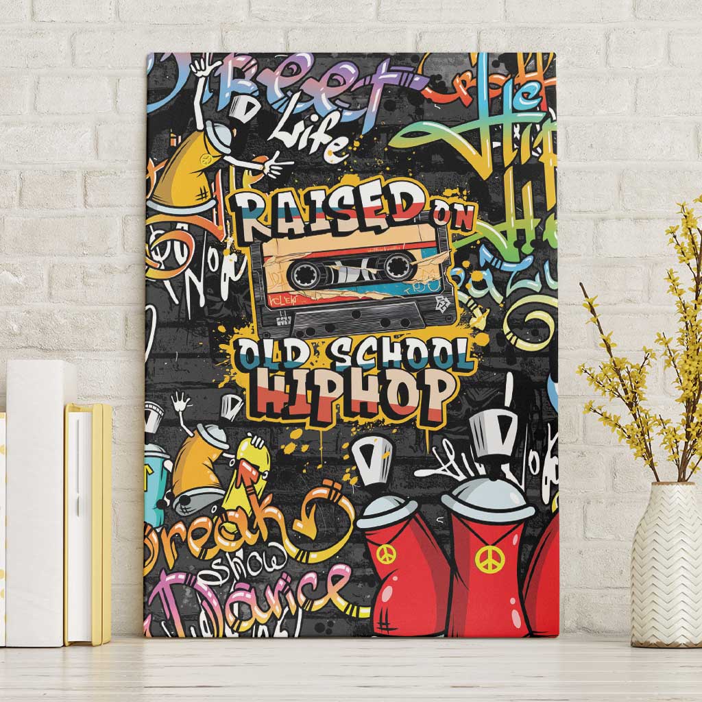 Raised On Hip Hop Canvas Wall Art Graffiti Art Style - Wonder Print Shop