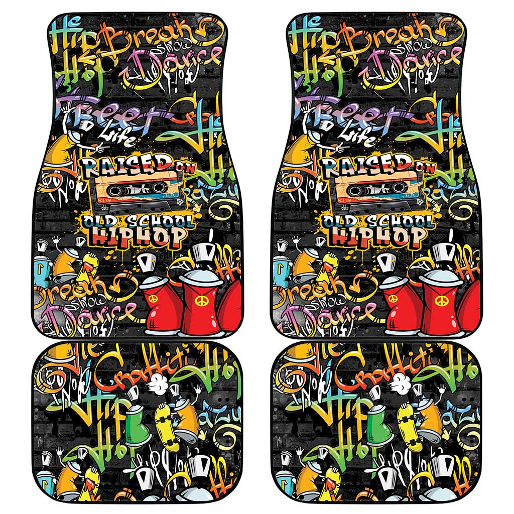 Raised On Hip Hop Car Mats Graffiti Art Style - Wonder Print Shop