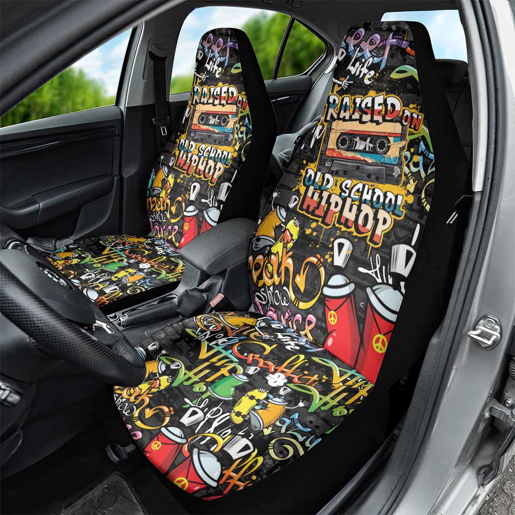Raised On Hip Hop Car Seat Cover Graffiti Art Style - Wonder Print Shop