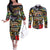 Raised On Hip Hop Couples Matching Off The Shoulder Long Sleeve Dress and Long Sleeve Button Shirt Graffiti Art Style - Wonder Print Shop