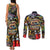 Raised On Hip Hop Couples Matching Tank Maxi Dress and Long Sleeve Button Shirt Graffiti Art Style - Wonder Print Shop