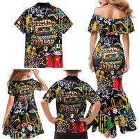 Raised On Hip Hop Family Matching Mermaid Dress and Hawaiian Shirt Graffiti Art Style - Wonder Print Shop