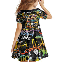 Raised On Hip Hop Family Matching Off Shoulder Maxi Dress and Hawaiian Shirt Graffiti Art Style - Wonder Print Shop