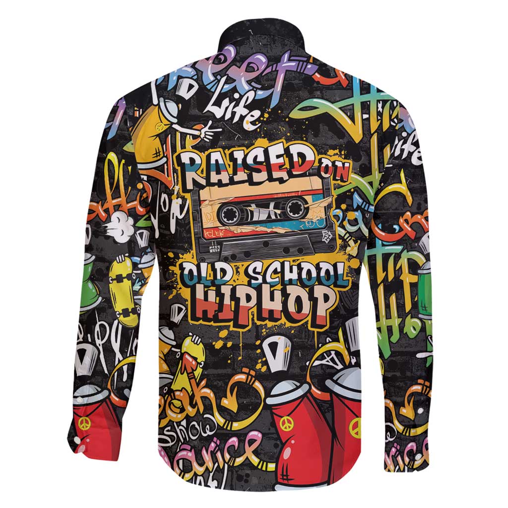 Raised On Hip Hop Family Matching Off Shoulder Short Dress and Hawaiian Shirt Graffiti Art Style - Wonder Print Shop