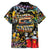 Raised On Hip Hop Family Matching Short Sleeve Bodycon Dress and Hawaiian Shirt Graffiti Art Style - Wonder Print Shop