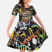 Raised On Hip Hop Family Matching Summer Maxi Dress and Hawaiian Shirt Graffiti Art Style - Wonder Print Shop