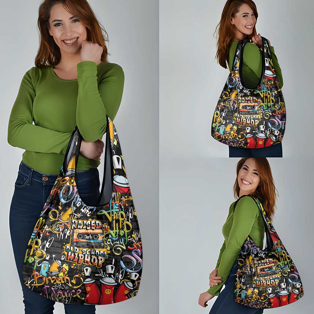 Raised On Hip Hop Grocery Bag Graffiti Art Style - Wonder Print Shop