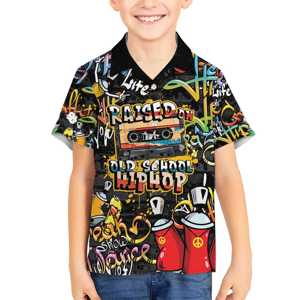 Raised On Hip Hop Kid Hawaiian Shirt Graffiti Art Style - Wonder Print Shop