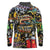 Raised On Hip Hop Long Sleeve Polo Shirt Graffiti Art Style - Wonder Print Shop