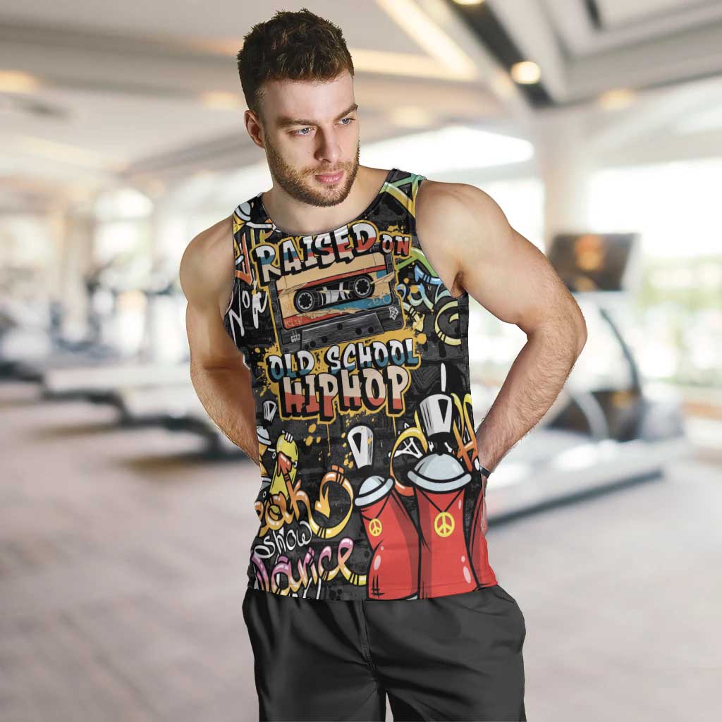 Raised On Hip Hop Men Tank Top Graffiti Art Style - Wonder Print Shop