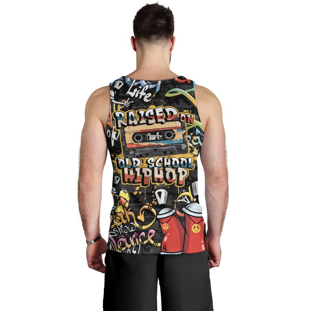 Raised On Hip Hop Men Tank Top Graffiti Art Style - Wonder Print Shop