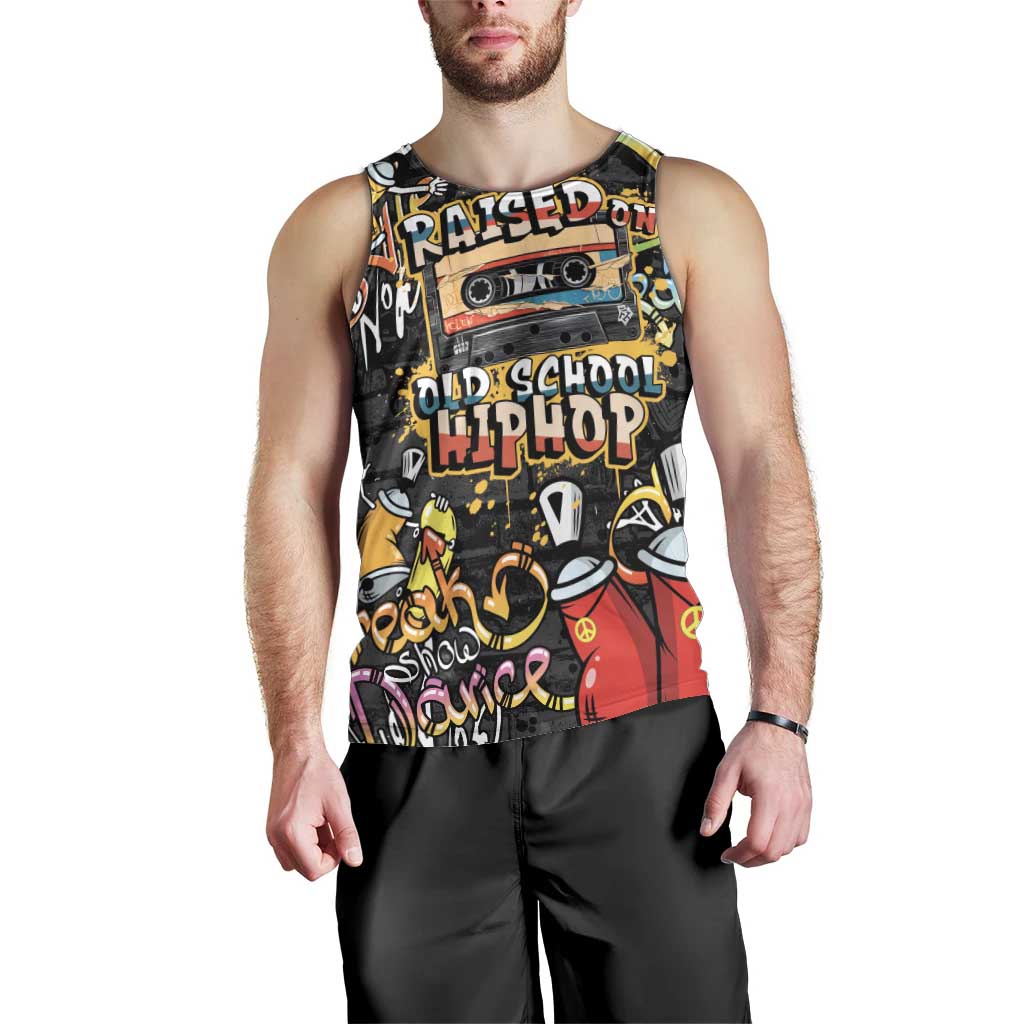 Raised On Hip Hop Men Tank Top Graffiti Art Style - Wonder Print Shop