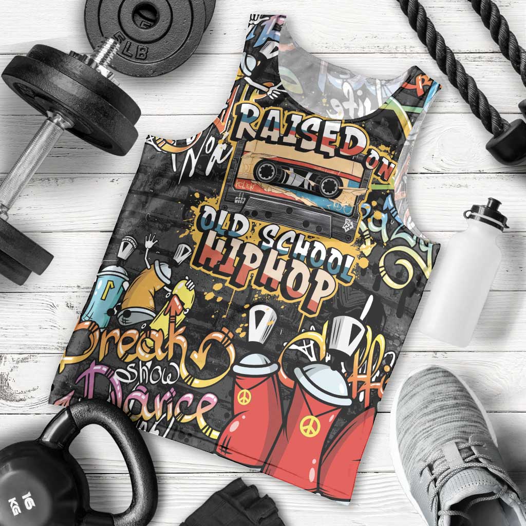 Raised On Hip Hop Men Tank Top Graffiti Art Style - Wonder Print Shop