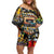 Raised On Hip Hop Off Shoulder Short Dress Graffiti Art Style - Wonder Print Shop