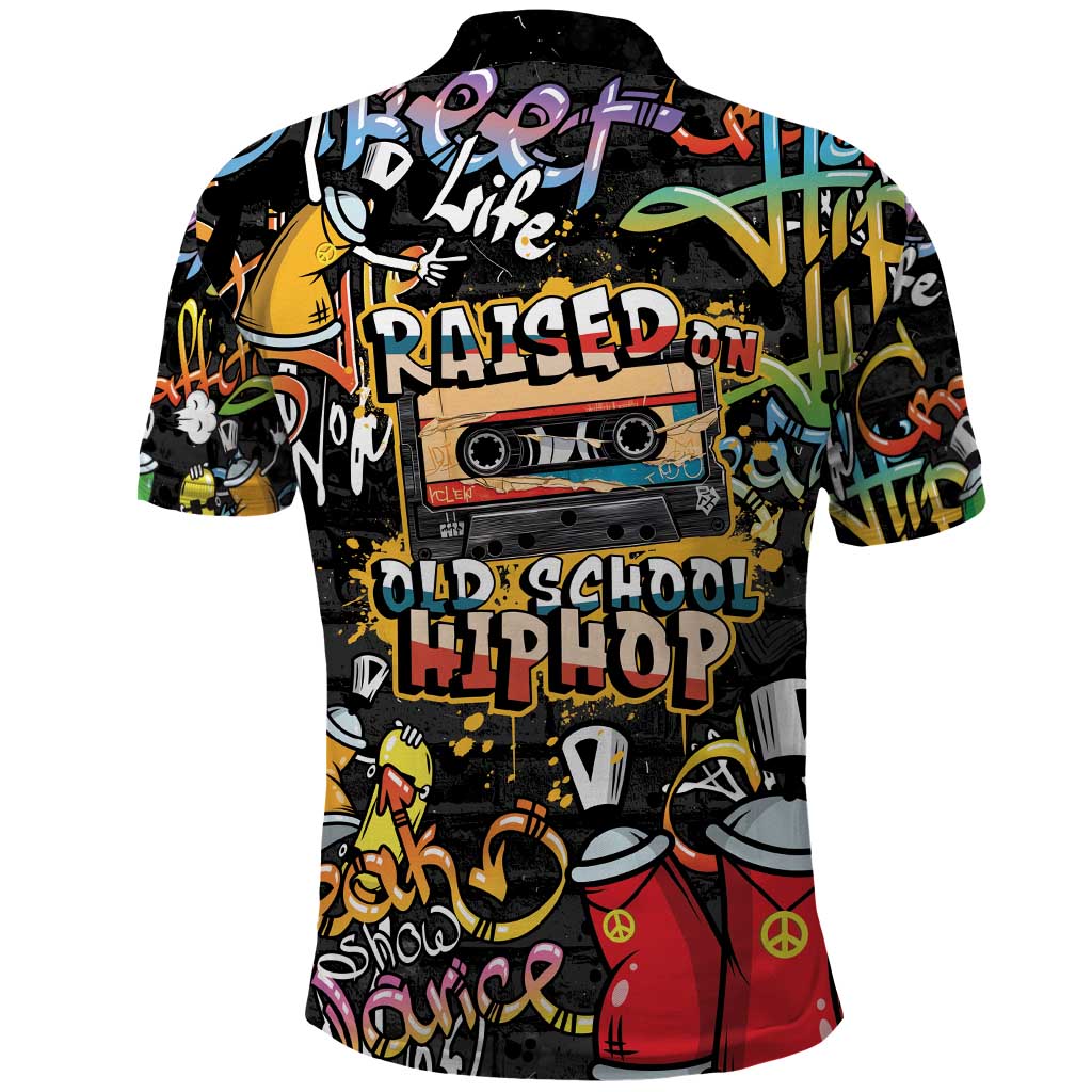Raised On Hip Hop Polo Shirt Graffiti Art Style - Wonder Print Shop