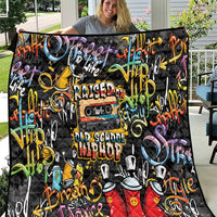 Raised On Hip Hop Quilt Graffiti Art Style - Wonder Print Shop