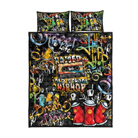 Raised On Hip Hop Quilt Bed Set Graffiti Art Style - Wonder Print Shop