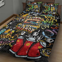 Raised On Hip Hop Quilt Bed Set Graffiti Art Style - Wonder Print Shop