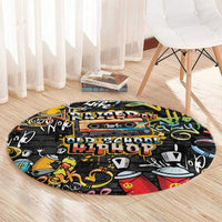 Raised On Hip Hop Round Carpet Graffiti Art Style - Wonder Print Shop