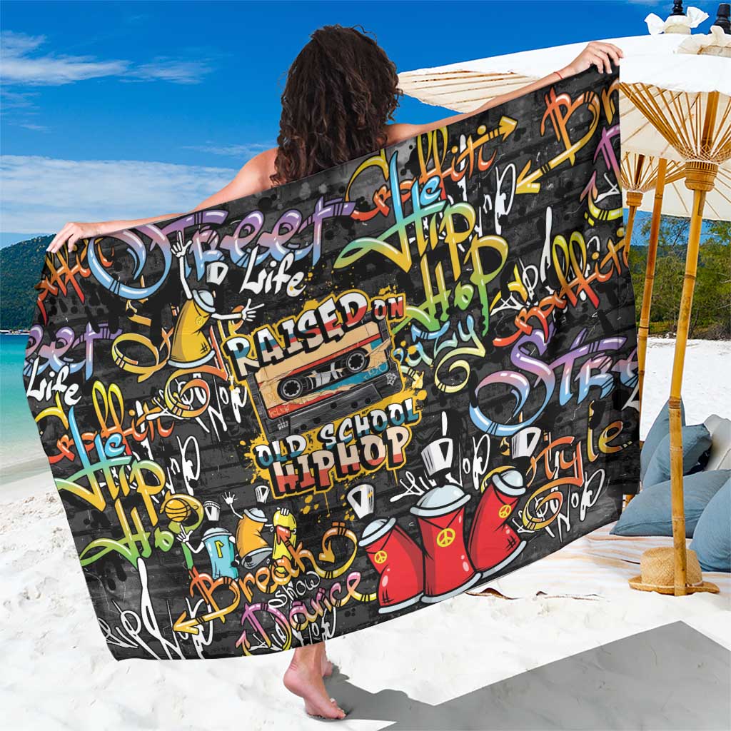 Raised On Hip Hop Sarong Graffiti Art Style - Wonder Print Shop