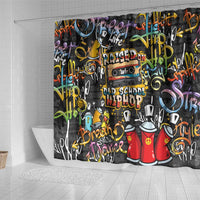 Raised On Hip Hop Shower Curtain Graffiti Art Style - Wonder Print Shop