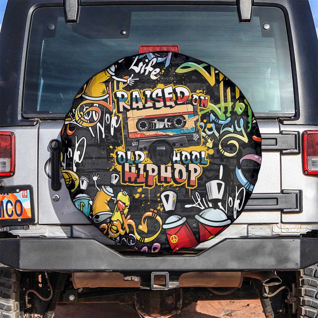 Raised On Hip Hop Spare Tire Cover Graffiti Art Style - Wonder Print Shop
