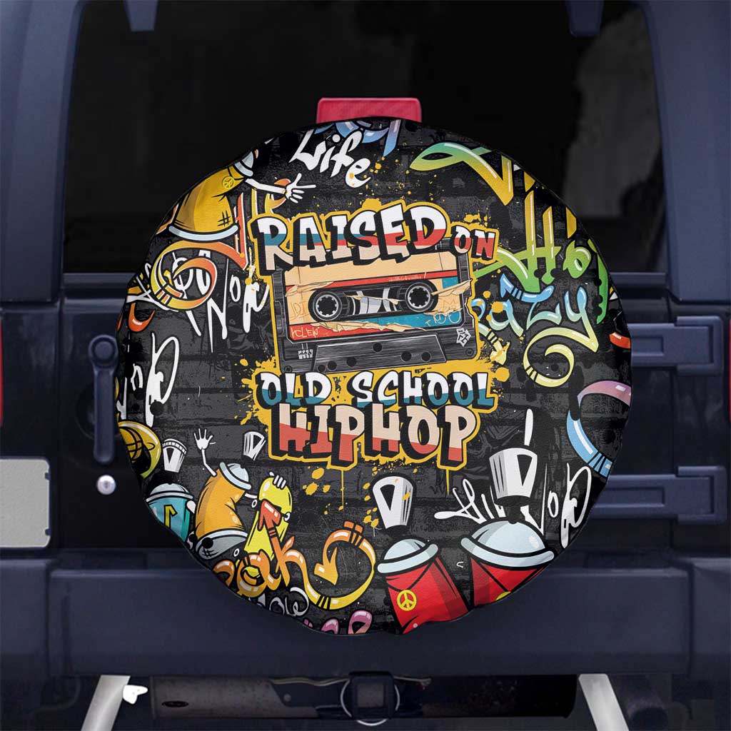 Raised On Hip Hop Spare Tire Cover Graffiti Art Style - Wonder Print Shop
