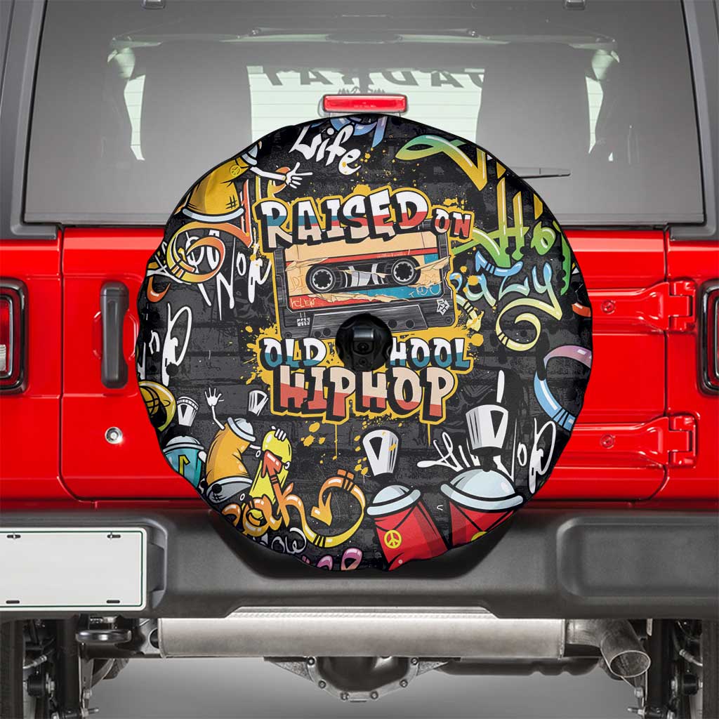 Raised On Hip Hop Spare Tire Cover Graffiti Art Style - Wonder Print Shop