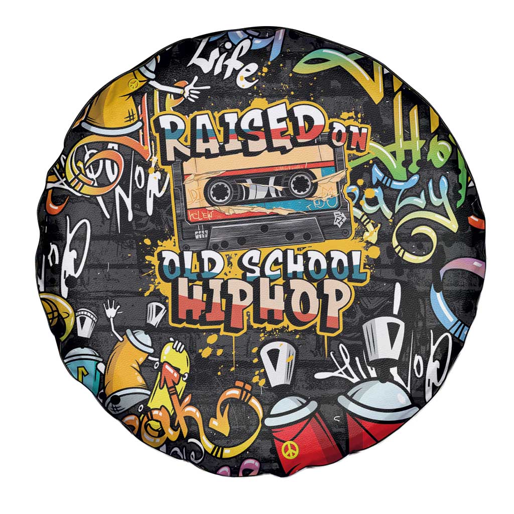 Raised On Hip Hop Spare Tire Cover Graffiti Art Style - Wonder Print Shop