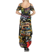 Raised On Hip Hop Summer Maxi Dress Graffiti Art Style - Wonder Print Shop