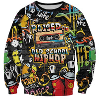 Raised On Hip Hop Sweatshirt Graffiti Art Style - Wonder Print Shop