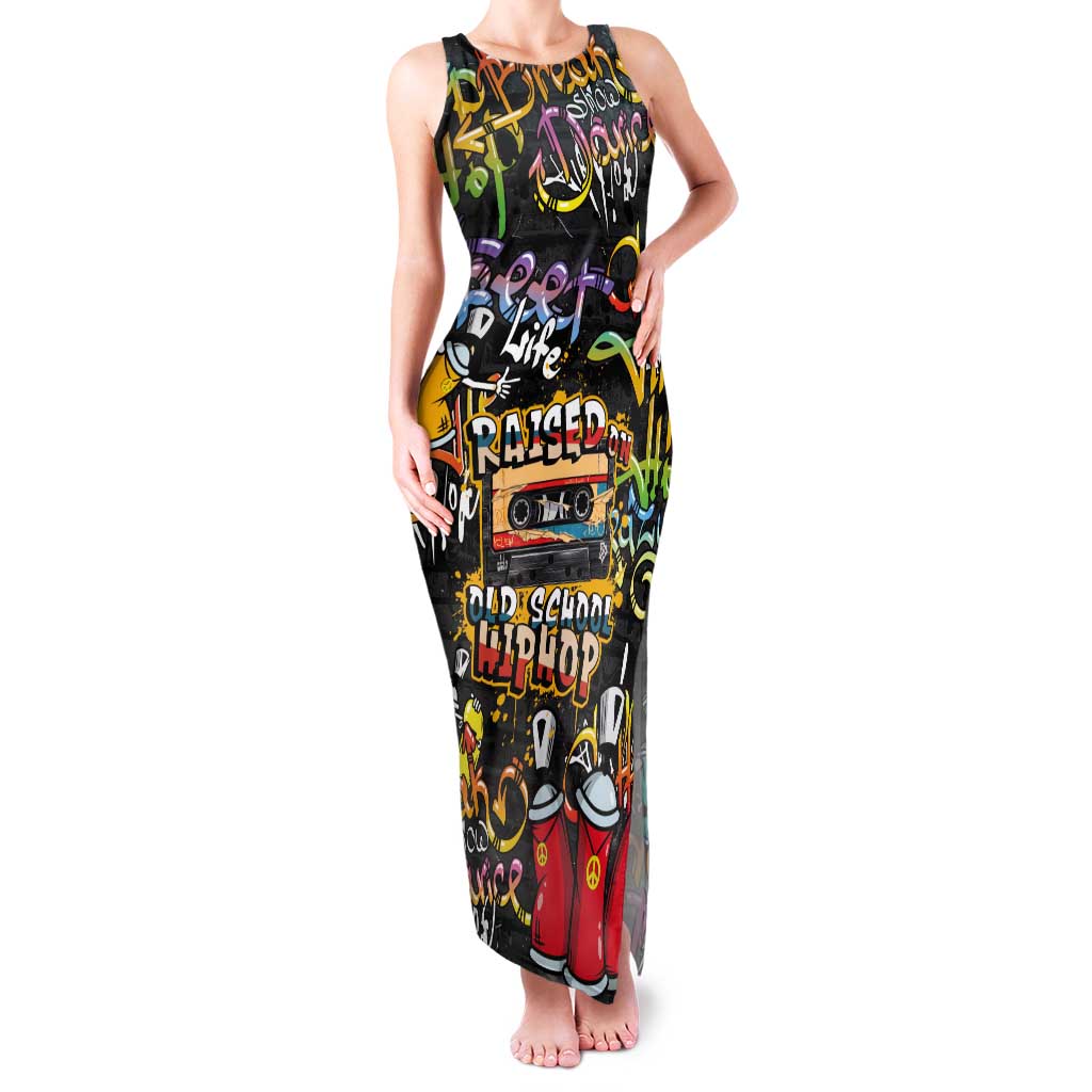 Raised On Hip Hop Tank Maxi Dress Graffiti Art Style - Wonder Print Shop