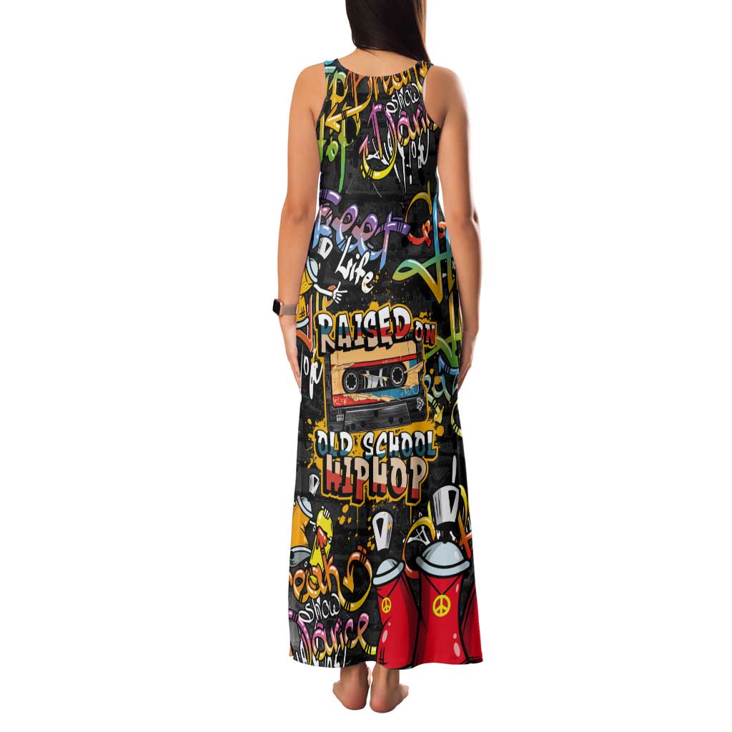 Raised On Hip Hop Tank Maxi Dress Graffiti Art Style - Wonder Print Shop