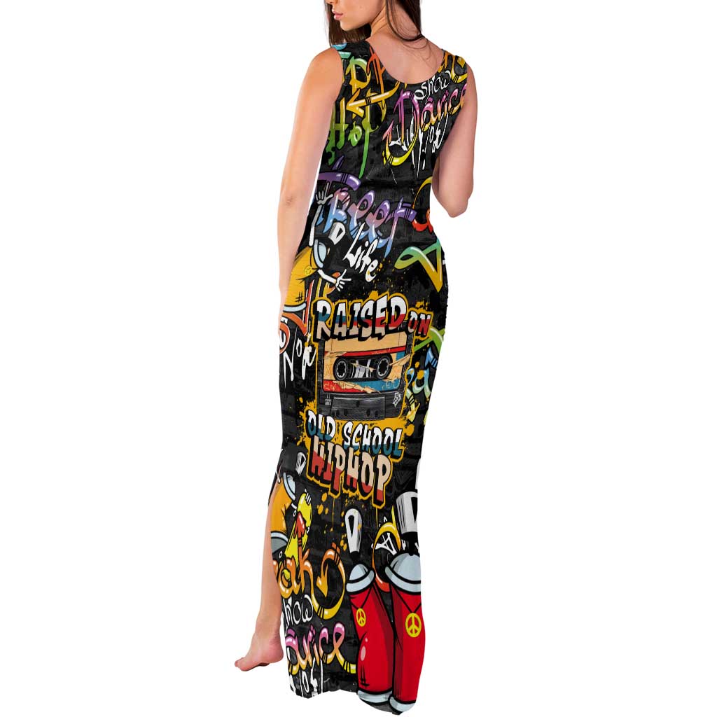 Raised On Hip Hop Tank Maxi Dress Graffiti Art Style - Wonder Print Shop