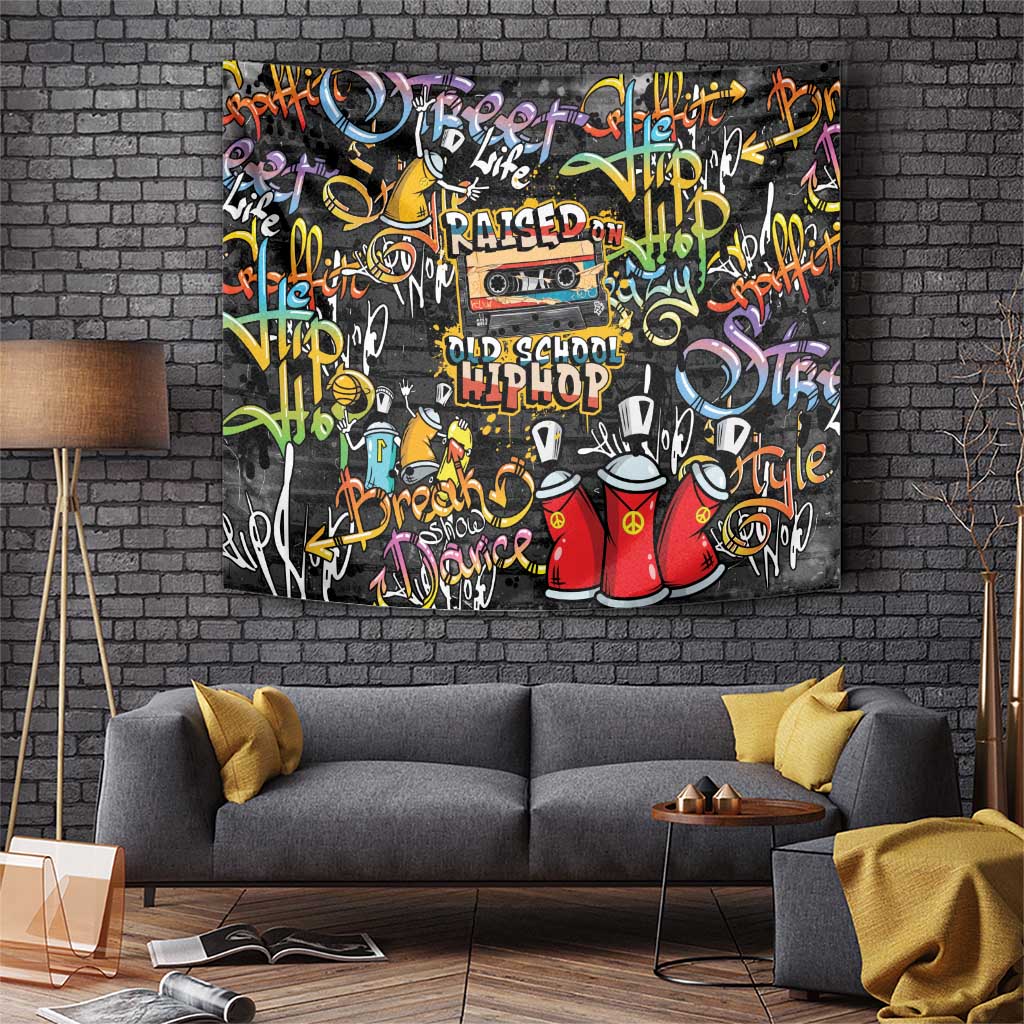 Raised On Hip Hop Tapestry Graffiti Art Style - Wonder Print Shop