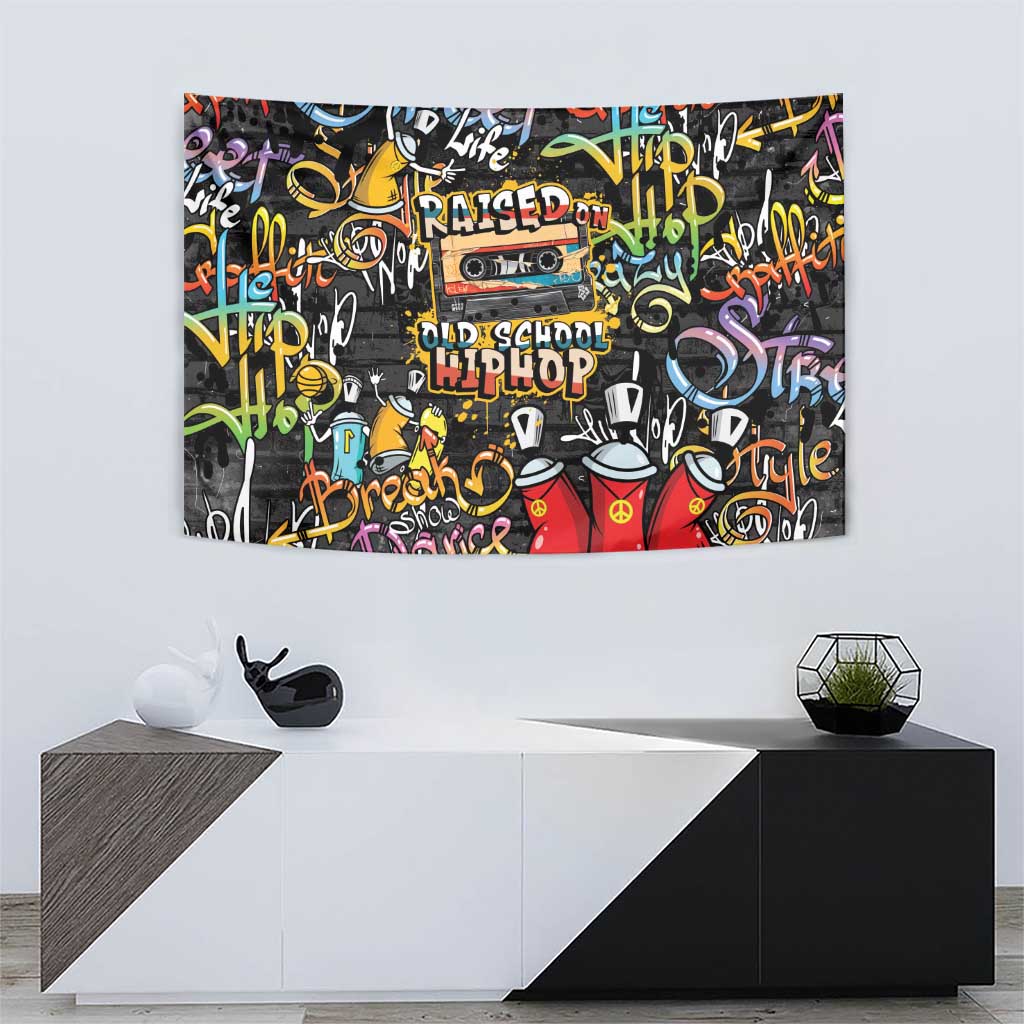 Raised On Hip Hop Tapestry Graffiti Art Style - Wonder Print Shop