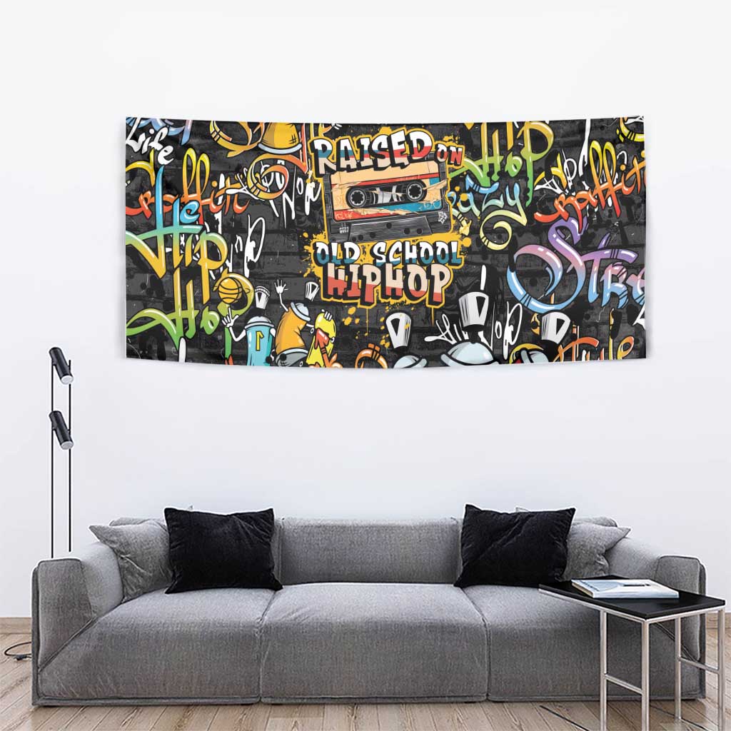 Raised On Hip Hop Tapestry Graffiti Art Style - Wonder Print Shop