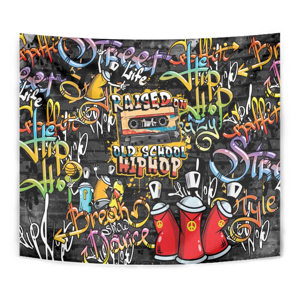 Raised On Hip Hop Tapestry Graffiti Art Style - Wonder Print Shop