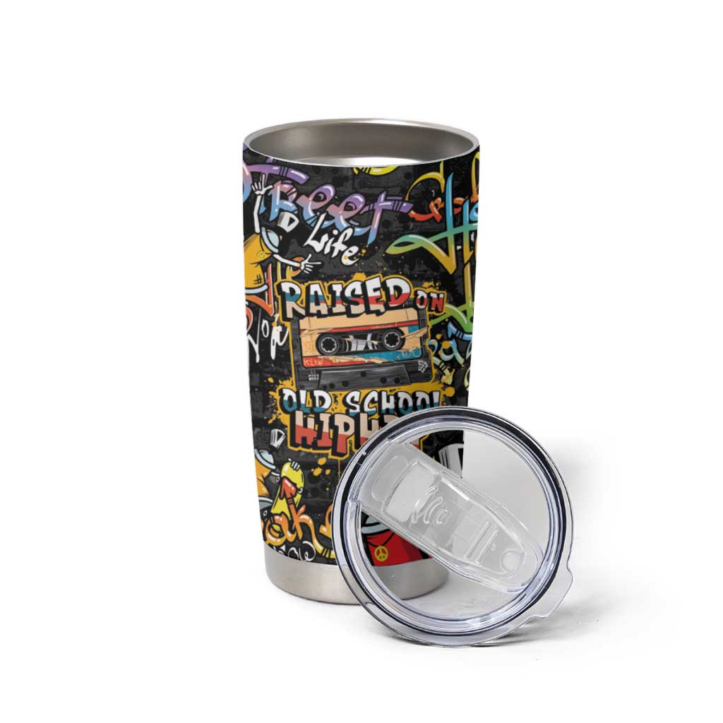 Raised On Hip Hop Tumbler Cup Graffiti Art Style - Wonder Print Shop