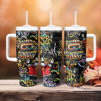 Raised On Hip Hop Tumbler With Handle Graffiti Art Style - Wonder Print Shop