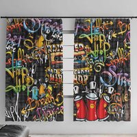 Raised On Hip Hop Window Curtain Graffiti Art Style - Wonder Print Shop