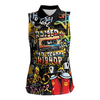 Raised On Hip Hop Women Sleeveless Polo Shirt Graffiti Art Style - Wonder Print Shop