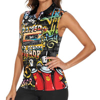 Raised On Hip Hop Women Sleeveless Polo Shirt Graffiti Art Style - Wonder Print Shop