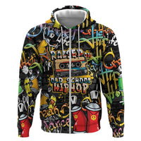 Raised On Hip Hop Zip Hoodie Graffiti Art Style - Wonder Print Shop