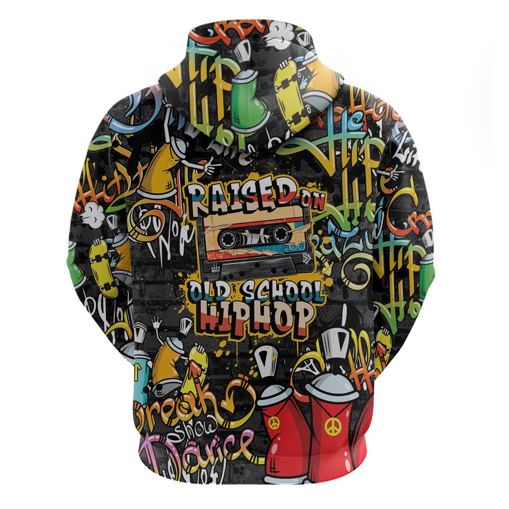 Raised On Hip Hop Zip Hoodie Graffiti Art Style - Wonder Print Shop