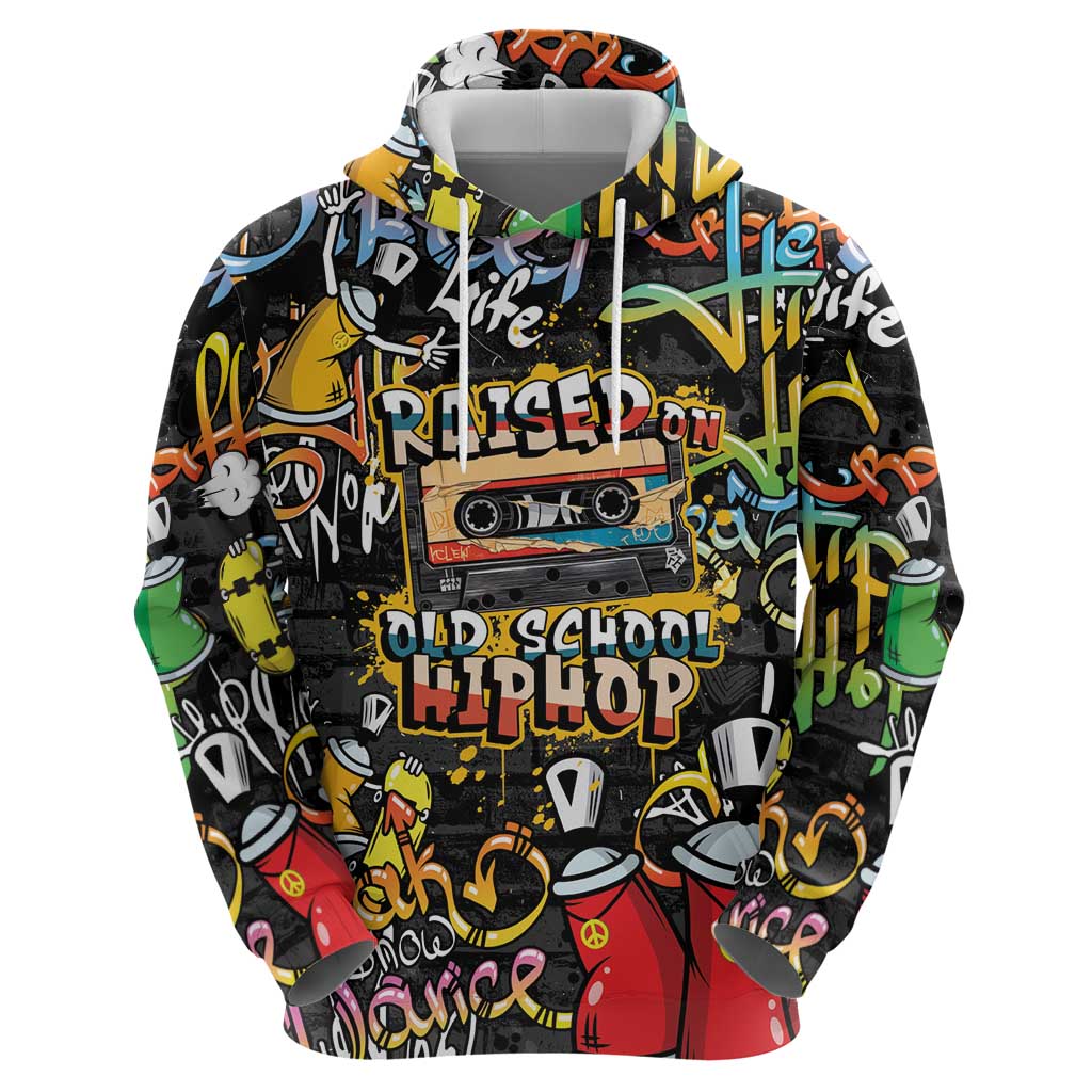 Raised On Hip Hop Zip Hoodie Graffiti Art Style - Wonder Print Shop